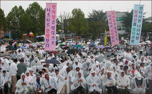 영덕초동학교에서 열린 찬성 집회 